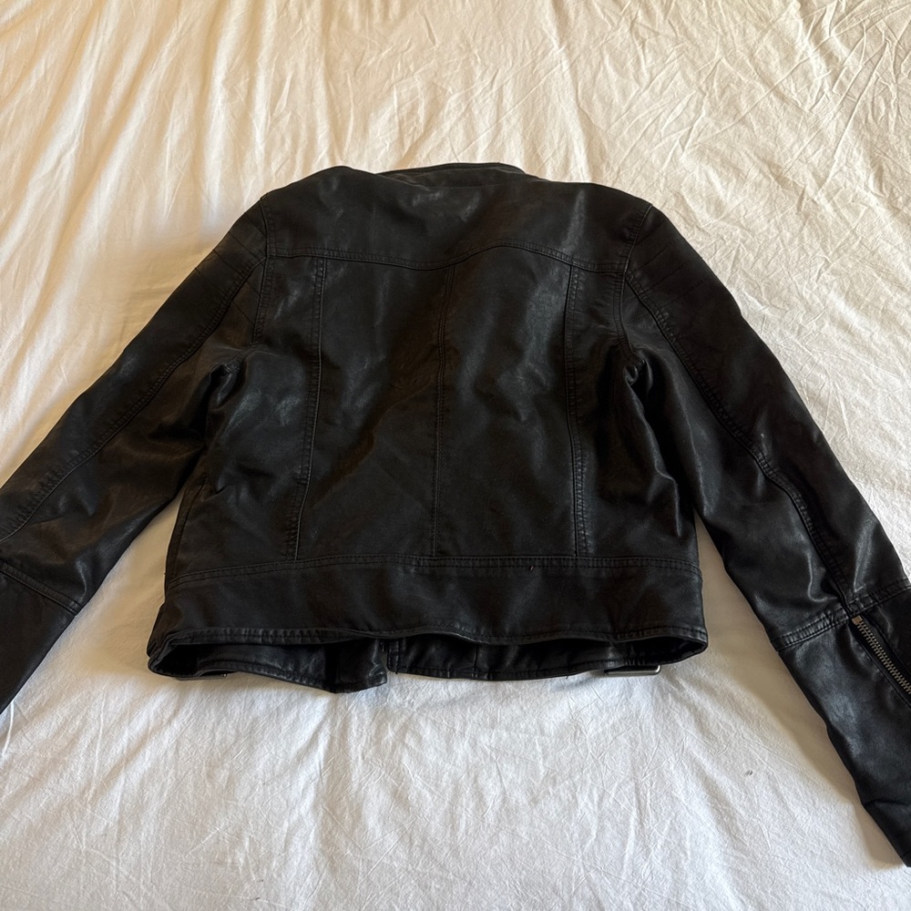 We The Free Black Leather Moto Jacket - Picture 2 of 8